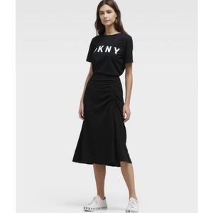 DKNY Draped 0Midi Skirt